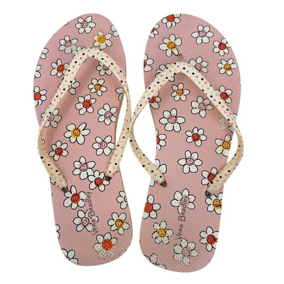 Vera Bradley Shoes - Vera Bradley Flip Flop Sandals Womens Size 9-10 Prairie Daisy Pink Floral
